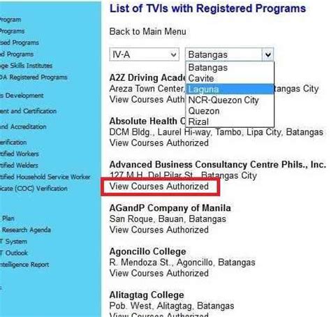 tesda calamba laguna courses offered|TESDA Accredited Training Schools Laguna.